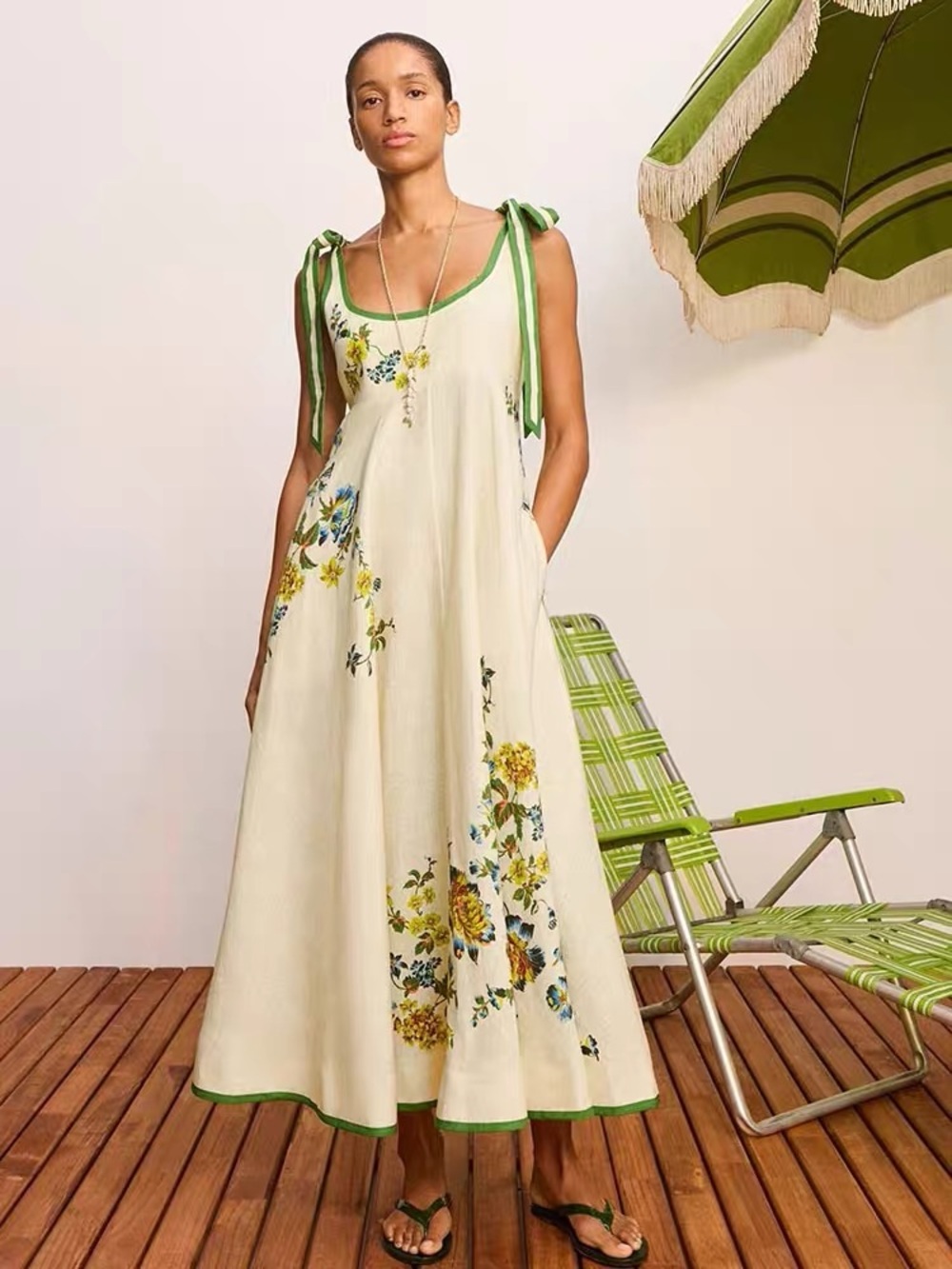Alemais Phyllis Ballet Linen Dress, 2 4 6 8